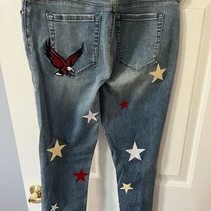 Boston college embroidered jeans